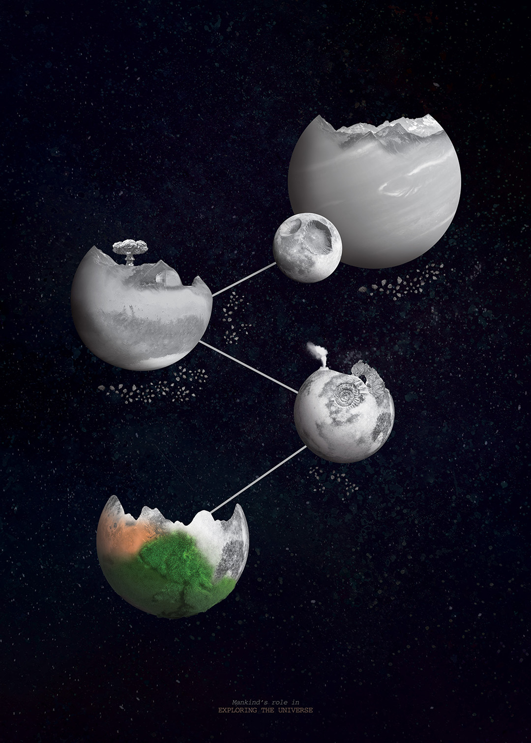 Explore The Universe poster black version