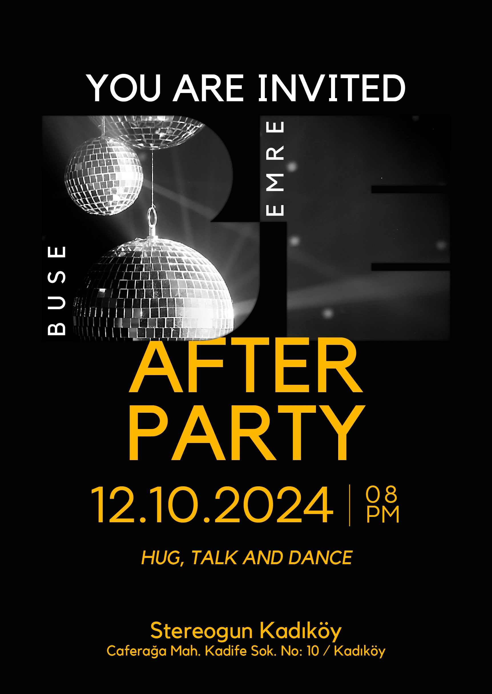 After party invitation front