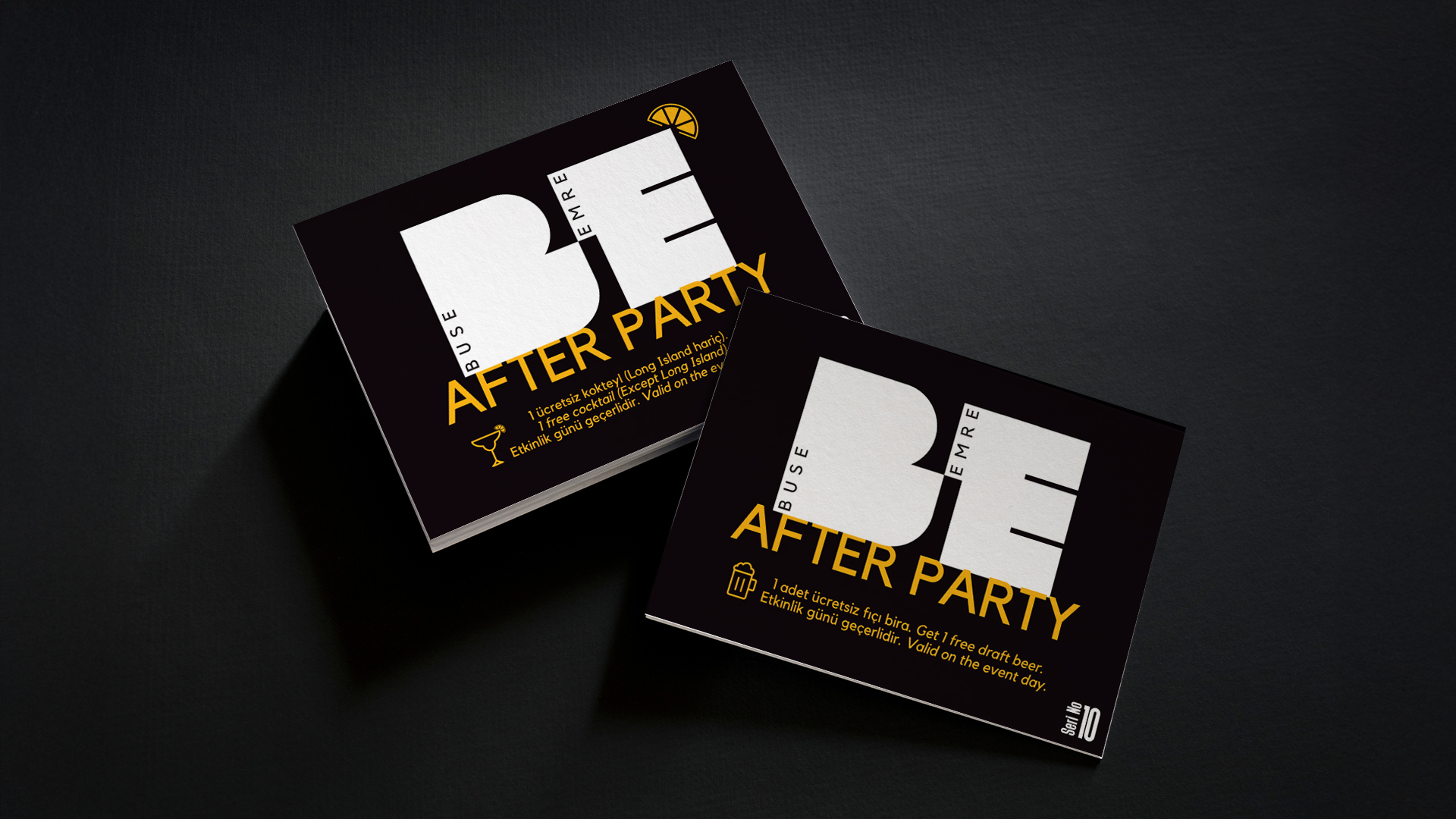 After party drink tickets mockup