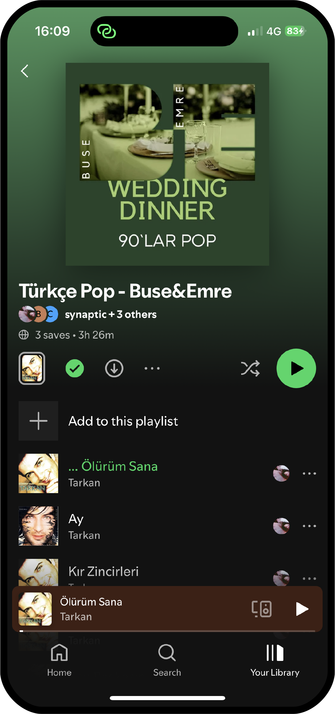 Turkish pop Spotify playlist mockup